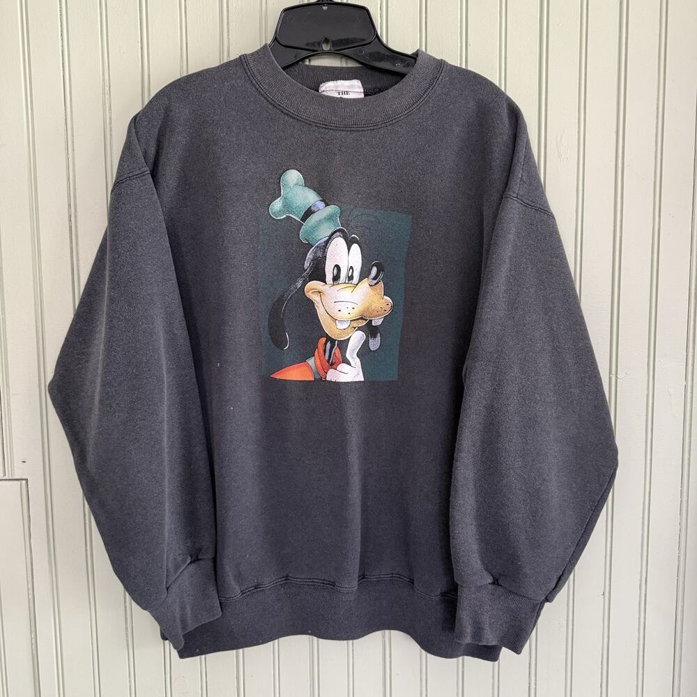 Vintage Disney Store Goofy Sweatshirt Mens Large Gray Graphic Crewneck 90s USA